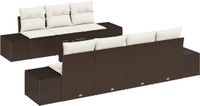 vidaXL Banc de jardin 8 pièces polywood marron et crème