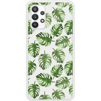 Samsung Galaxy A32 Verstevigd hoesje met sublimatie bedrukking, compatibel met Feuilles de monstera