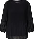 s.Oliver Blouse, Driekwart mouw, Ronde hals, Zwart, Polyester