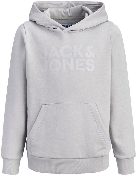 JACK&JONES JJECORP LOGO SWEAT HOOD NOOS JNR Jongens Sweater Katoen Lange mouw Ultimate Grey Maat 176