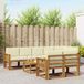 vidaXL - Salon de jardin en bois d'acacia 8 places naturel et crème