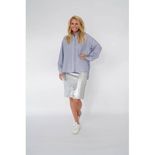 Est'seven X Ellemieke midi rok zilver