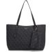 GUESS Brenton Top Zip Tote Shopper Coal Logo donkergrijs