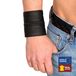 Le bracelet de force en cuir Red Poignet - Noir/Noir- avec zip