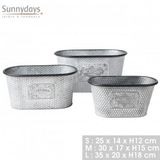 Sunnydays GARDEN & METAL "BLOOM" Set van 3 bloembakken in metaal