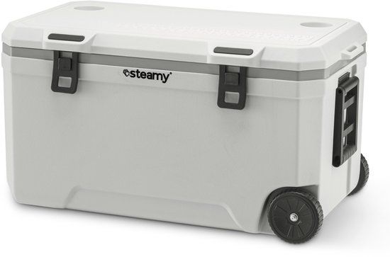 Steamy Marine 120 Roller - Grote Koelbox op Wielen - Speciaal voor op de boot - 120 Liter - Wit