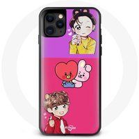 Maniacase Etui voor Iphone 13 Mini BTS BT21 Cooky Et Tata Bangtan V Et Jungkook Fanart