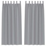 vidaXL Blackout Gordijnen met Ringen 2 st Lichtgrijs 225 x 140 cm