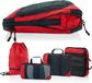 Bol Packing Cubes avec compression pour valise et sac à dos incl. sac de transport, rouge