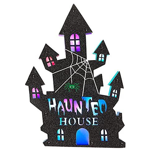 Widmann Spookhuis met LED-lampen - 35 x 24 cm - Halloween