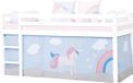 Hoppekids Eenhoorn gordijn voor halfhoog en stapelbed 90x200 cm