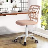 FurnitureR Huis, Moderne en verstelbare computerstoel, draaibare armleuning, bureaustoel voor jongeren, studeerkamer, roze, metaal, 44 x 40 x 74-87 cm