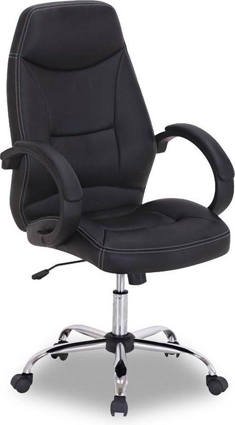 Bureaustoel Malda Zwart - Zwart - Met armleuningen