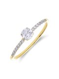 Lucardi Dames 14 karaat geelgouden ring met lab grown diamant 0,325ct