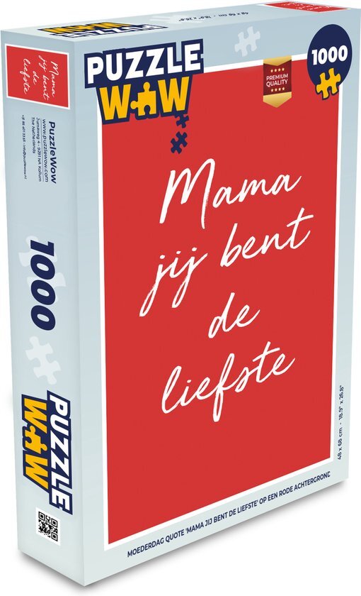 MuchoWow Puzzel Quotes - Mama - Spreuken - Mama jij bent de liefste - Legpuzzel - Puzzel 1000 stukjes volwassenen - Sinterklaas cadeautjes - Sinterklaas voor grote kinderen