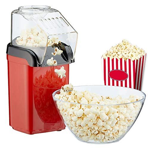 Popcornmachine voor thuis, krachtige vetvrije snelle bereiding met hete lucht, 1200 W, inclusief maatbeker
