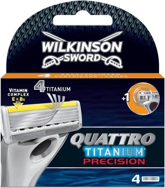 Wilkinson Sword Quattro Titanium Precision Scheermesjes - 4 stuks