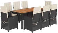 vidaXL - 9-delige Tuinset - Poly Rattan - Zwart