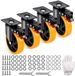 Wielen - Set van 4 Zwenkwielen Transportwielen - Wieldiameter 12,7 cm PVC - Draagvermogen 816 kg - Draaibaar 360° - Met Rem - Zware Uitvoering