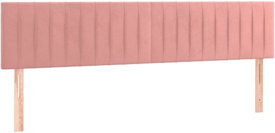 vidaXL Hoofdbord 200x5x78/88 cm Roze Fluweel