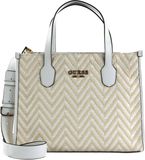 GUESS Silvana Two Compartment Tote White Wit Beige