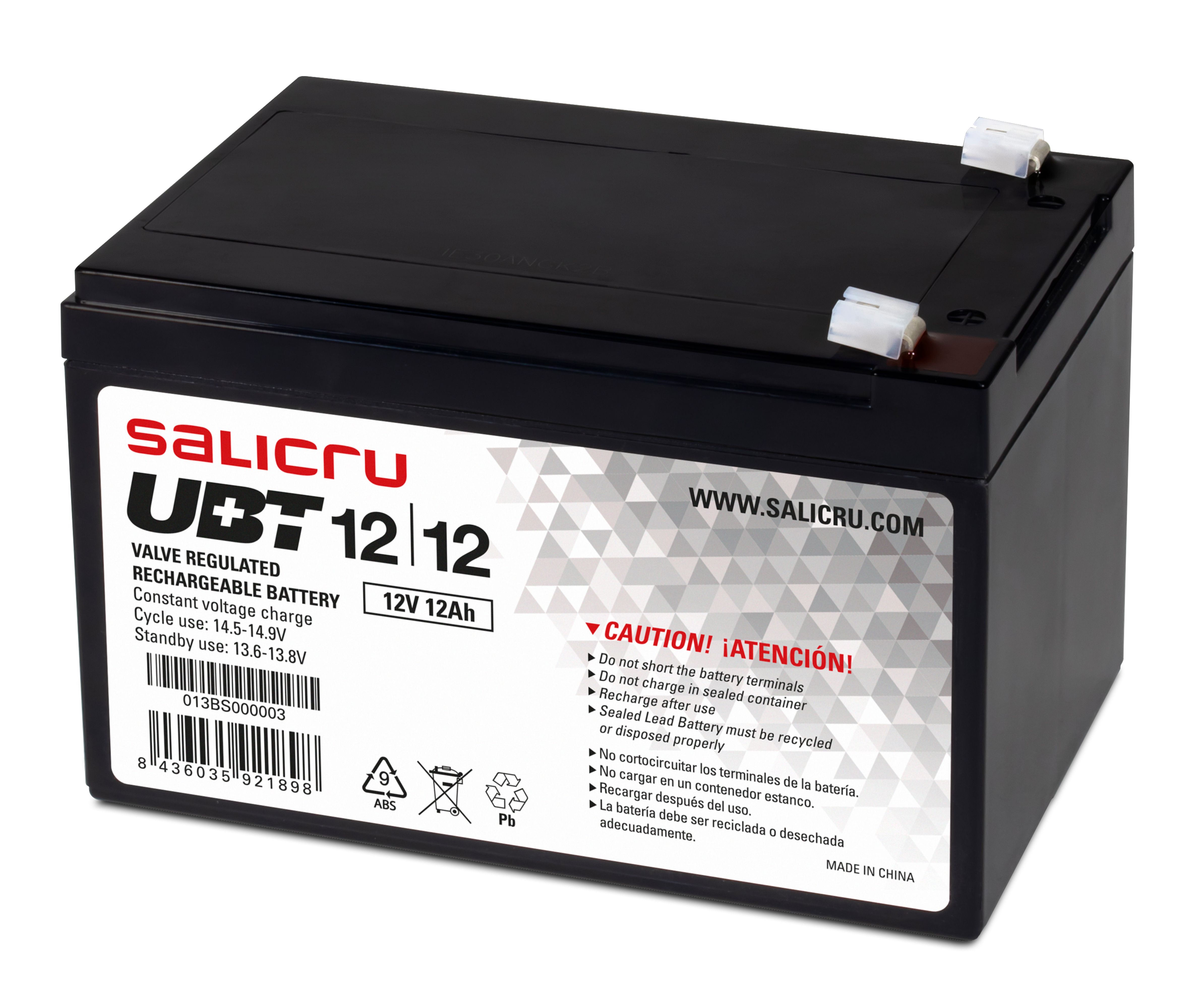 Salicru 013BS000003 UPS Battery 12V 12Ah - Sealed Lead Acid (VRLA)