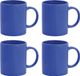 Merkloos / Sans marque Bellatio Design Koffie mokken/bekers - 4x - keramiek - glans - met oor - blauw - 370 ml