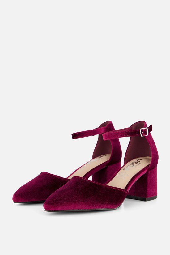 POSH by Poelman Pumps bordeauxrood Textiel - Maat 37