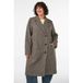 Zizzi Plus Size geruite mantel met wol - bruin