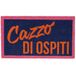 Fisura Deurmat entree huis “C*zzo di ospiti” van kokosvezel met antislip PVC-rug. Handgeschilderde binnenmat in blauw en oranje. Grappige deurmat voor de hal. 70 x 40 cm