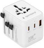 Gembird Universele Reisadapter 20 W - Wit