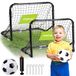 Neo-Sport Voetbaldoel voor kinderen, set van 2 stuks, met balpomp, 60 x 45 x 25 cm, zwart