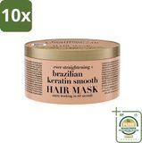 OGX Brazilian Keratin Smooth Masque capillaire - 10 pièces - 300 ml