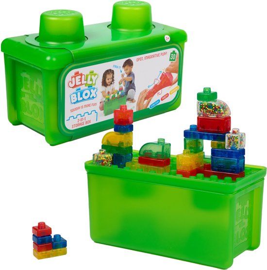 JELLY Goliath Jelly Blox Storage Box - Constructiespeelgoed - Zachte Bouwblokken - Pijnvrij Spelen - Vanaf 2 jaar - BPA vrij