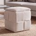 Mendler HWC-Q47 tabouret, 43 x 40 x 40 cm, tissu, crème