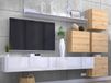 Mobistoxx Mur tv-hifi MANIAK 6 portes blanc/chêne artisan