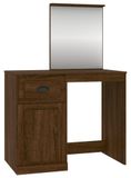 vidaXL Schminktafel met spiegel, bruin, eikenlook, 90x50x132,5 cm