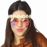 Merkloos Carnaval/festival hippie flower power hoofdband - met madeliefjes bloemen - Verkleed accessoires dames