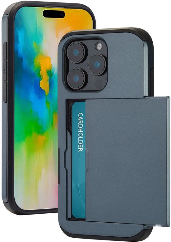 imoshion Hoesje met Pasjeshouder - Geschikt voor Apple iPhone 16 Pro - Donkerblauw