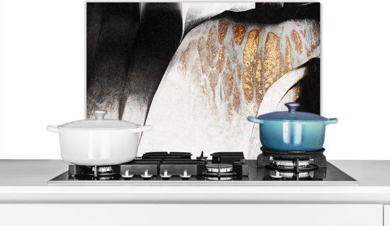 Spatscherm keuken - Pastel - Verf - Abstract - 70x50 cm - Aluminium