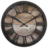 ATMOSPHERA INTERIEUR CREATOR Horloge vintage noir et bois D39 cm