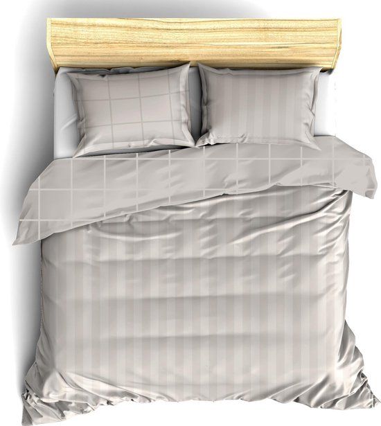 De Witte Lietaer Dekbedovertrek Katoen Satijn Zygo - Lits Jumeaux - 240x220 cm - Taupe