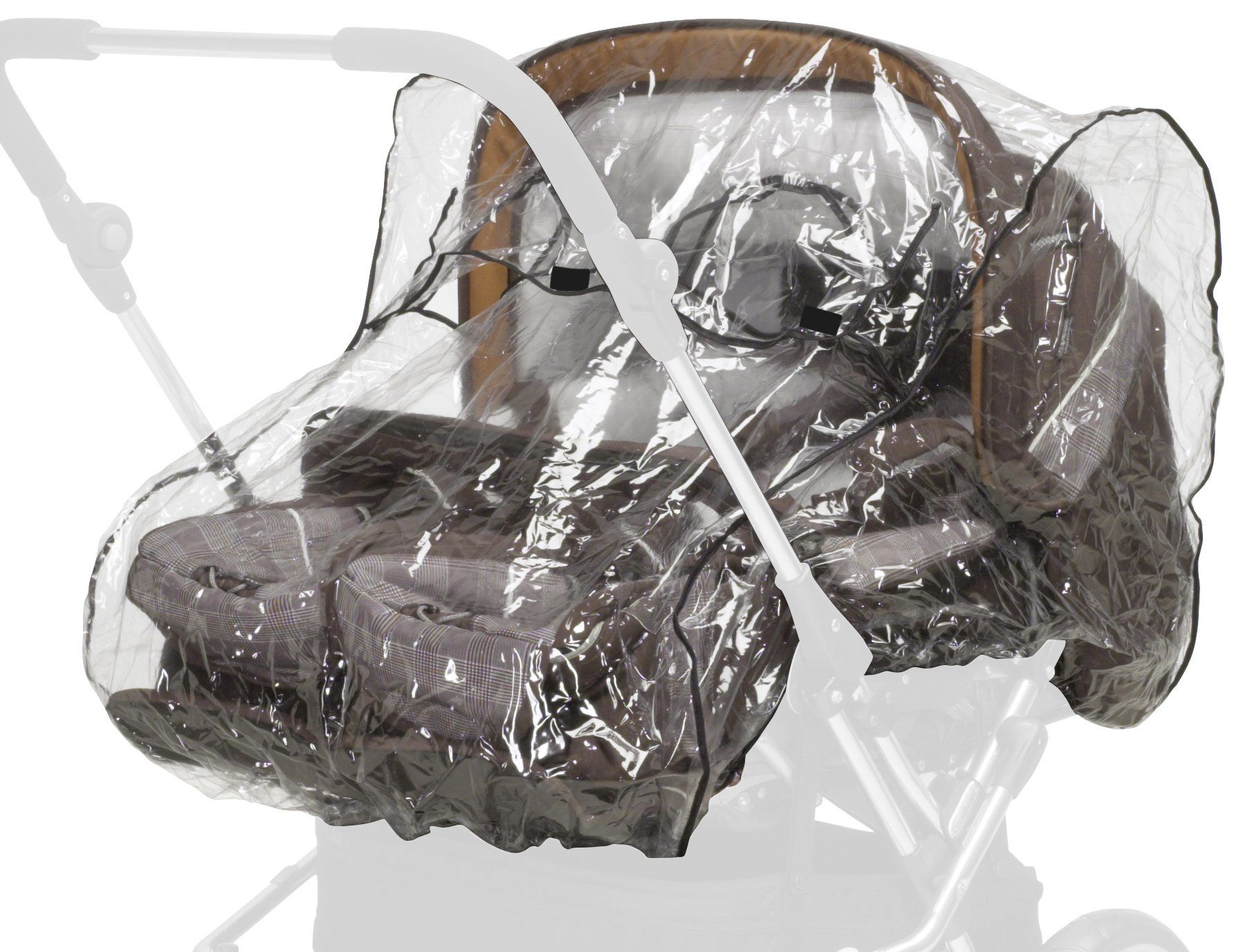 Playshoes Universele regenhoes voor broers en zussen, dubbele kinderwagen, transparant, one size