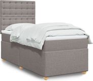 vidaXL Boxspring met matras stof taupe 90x190 cm