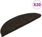 vidaXL - Tapis d'escalier - Autocollant - 20 pièces - 56x17x3 cm - Brun foncé - Demi-rond