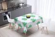 Bonamaison Tafelkleed, Anti-Mold, Sneldrogend, Waterdicht, 100% Polyester Tafellaken, Petroleum Groen, Wit, 140 x 140 Cm