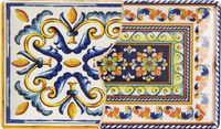 H&h Positano set van 6 rechthoekige borden 25x15 cm steengoed blauw