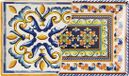 H&h Positano set van 6 rechthoekige borden 25x15 cm steengoed blauw