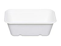 Tessera Bio Products QM1000S suikerriet injectie M/W voedselcontainer, wit, inhoud 1000 ml, lengte 18 cm, breedte 12,5 cm, hoogte 7,5 cm, 125 stuks