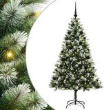 vidaXL Kunstmatige Scharnierende Kerstboom met Gevlokte Sneeuw Warmwit